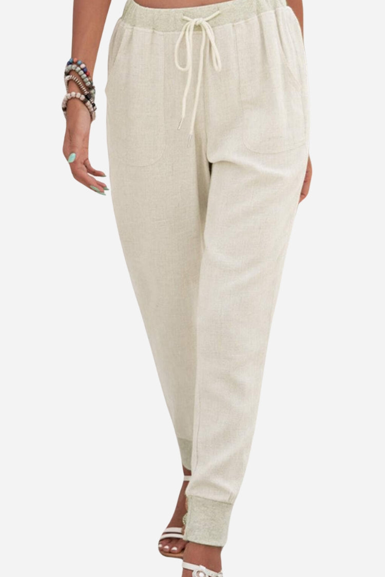 Relaxed Chic Elastic Ankles Pants